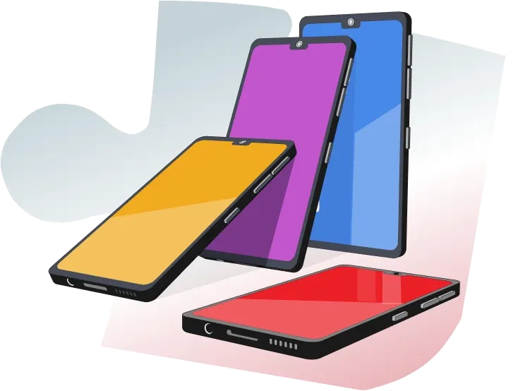 Illustration of multiple compatible mobile devices