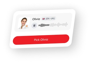 Contact selection card for James with audio preview and pick action