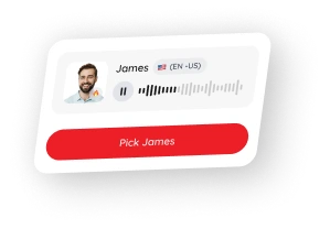 Contact selection card for Olivia with audio preview and pick action
